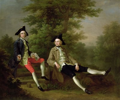 Portrait de David Garrick (1717-79) (à gauche) et William Windham de Felbrigg (1717-61) (à droite) vers 1745 - Francis Hayman
