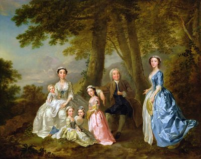 Samuel Richardson assis avec sa deuxième famille - Francis Hayman