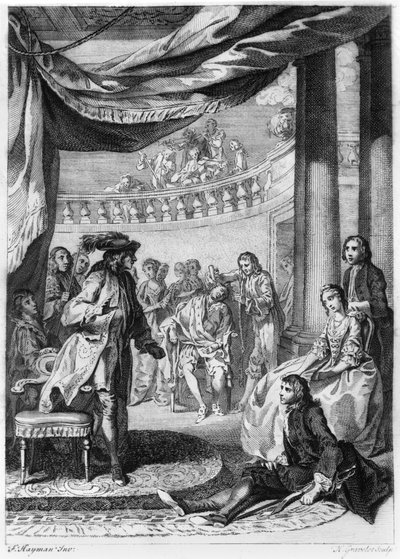 La scène de la pièce, de 
