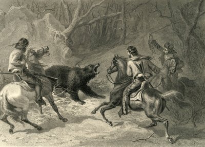 Californiens natifs lassant un ours, 1874 - Francis Holl
