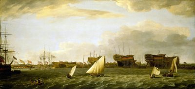 Vue de Blackwall Yard depuis la rive nord de la Tamise (Angleterre) - Francis Holman