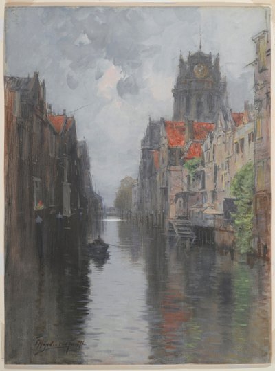 Derrière la Groote Kirk, Dordrecht, vers 1880 - Francis Hopkinson Smith