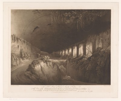 Vue des ruines souterraines de la Villa de Mécène à Tivoli - Francis Jukes