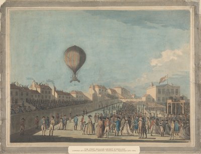 La première ascension en montgolfière en Angleterre, septembre 1784, depuis l