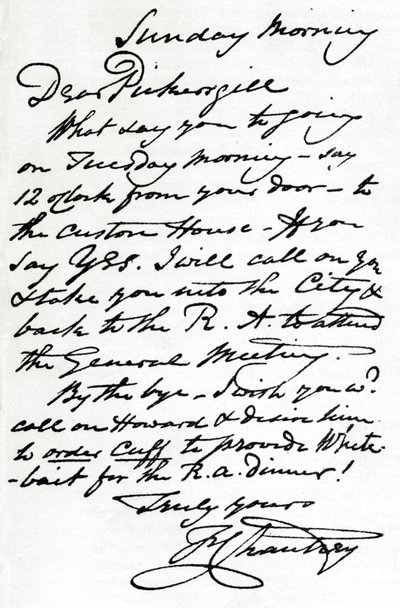 Une lettre de Francis Leggatt Chantrey, 1839, 1904 - Francis Legatt Chantrey