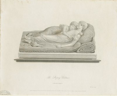 Cathédrale de Lichfield - "Les Enfants Endormis" (gravure, 19e siècle) - Francis Legatt Chantrey
