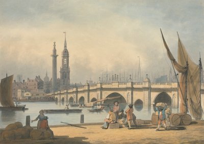 Pont de Londres et Le Monument - Francis Nicholson