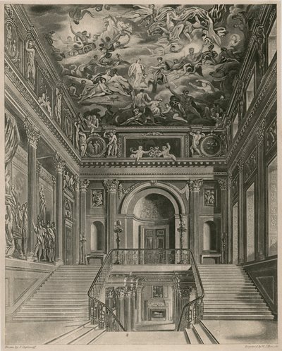 Palais de Buckingham, escalier - Francis Phillip Stephanoff