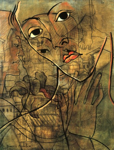 Visages (huile sur toile) - Francis Picabia