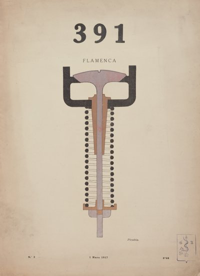 Flamenca", dessin de couverture pour le périodique dadaïste "La Revue", numéro 391 n° 3. - Francis Picabia