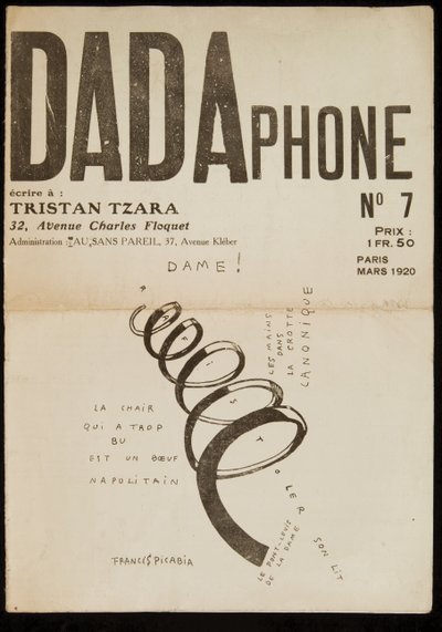 Couverture du "Dadaphone" n° 7 - Francis Picabia