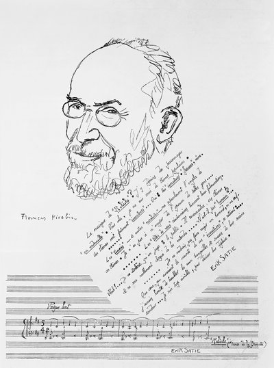 Portrait du compositeur et pianiste français Erik Satie - Francis Picabia