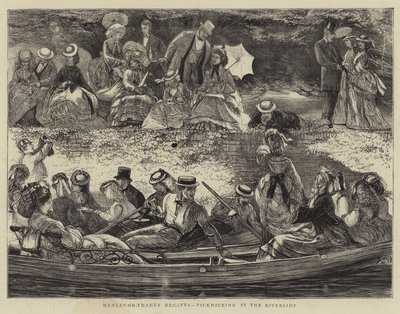 Régate de Henley-on-Thames, pique-nique au bord de la rivière - Francis S. Walker