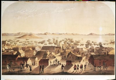 Vue générale de San Francisco, publiée par M et N Hanhart, c.1850-52 - Francis Samuel Marryat
