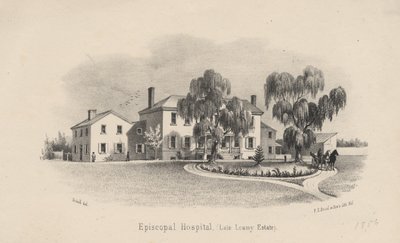 Hôpital épiscopal, lithographie par P.S. Duval et Fils, 1856 - Francis Schell