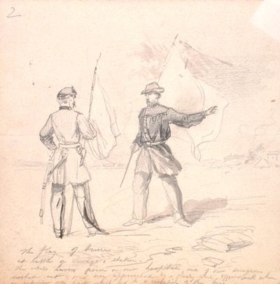 Drapeau de trêve, vers 1860 - Francis Schell