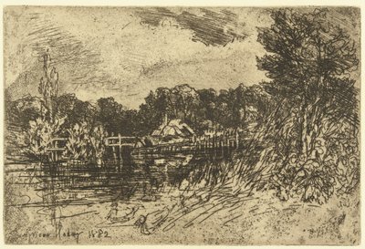 La rivière Test à Longparish - Francis Seymour Haden (Sir) (signed by artist)