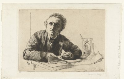 Autoportrait de Francis Seymour-Haden - Francis Seymour Haden (Sir) (signed by artist)