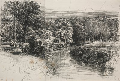 Rivière Dundrum et les deux ânes, 1863 - Francis Seymour Haden