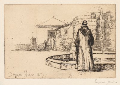 Moine à une Fontaine, 1877 - Francis Seymour Haden