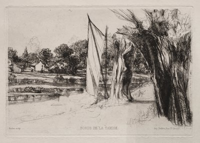 Thames Ditton - Avec une Voile - Francis Seymour Haden