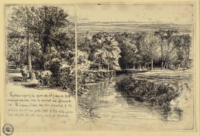 Les deux ânes et la rivière Dundrum - Francis Seymour Haden