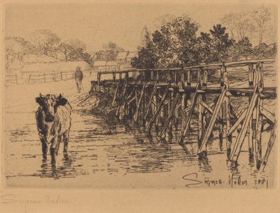 Le gué du village - Francis Seymour Haden