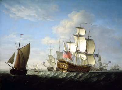 Une escadre britannique de la Royal Navy en mer - Francis Swaine