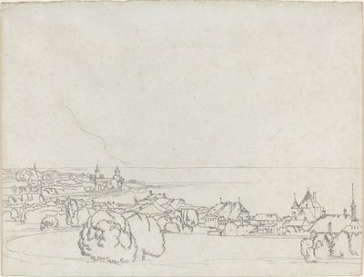 Vue de Vevey avec La Tour de Peilz au loin - Francis Towne