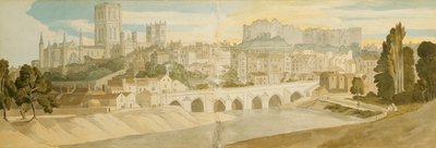 Cathédrale et château de Durham depuis la rivière Wear, 1811 - Francis Towne
