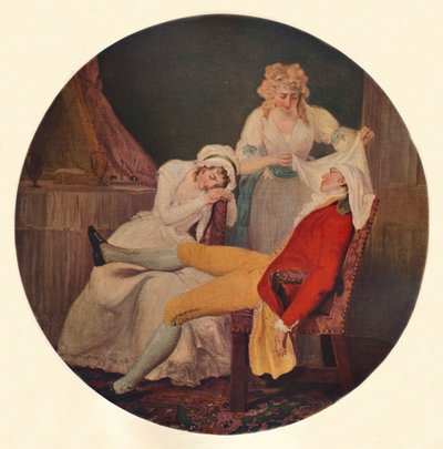 Lady Easys Steinkirk : Une scène de The Fearless Husband de Colley Cibber Acte V, Scène 5, 193 - Francis Wheatley