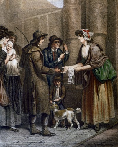Vendeur de partitions musicales pour nouvelles chansons, gravure de Francis Wheatley de Cries in London - Francis Wheatley