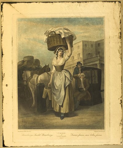 Fraises, fraises écarlates, planche 9 de The Cries of London - Francis Wheatley