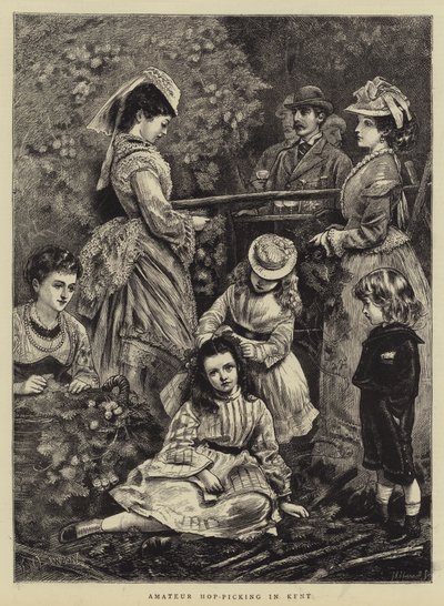 Cueillette amateur de houblon dans le Kent - Francis Wilfred Lawson