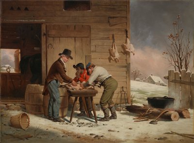 Préparation pour Noël, plumage des dindes, 1851 - Francis William Edmonds