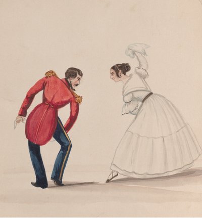 Un homme et une femme péruviens dansant la Zamacueca, d
