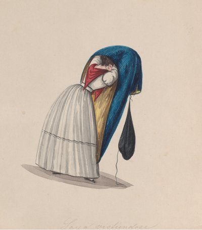 Une femme entrant dans sa saya vue de dos - Francisco