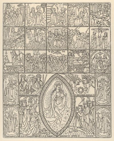 Les Quinze Mystères et la Vierge du Rosaire, Impression moderne, 1488 - Francisco Doménech