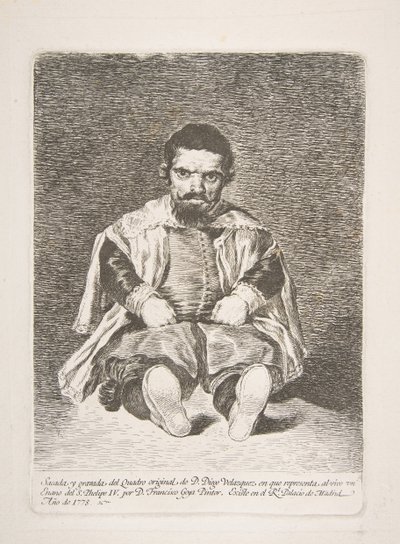 Un nain connu sous le nom de El Primo après Diego Velázquez - Francisco de Goya