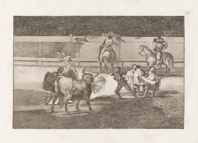Banderillas de Fuego, Planche 31 de La tauromaquia - Francisco de Goya