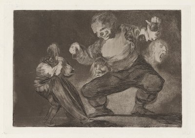 Bobalicón (Simplet), également connu sous le nom de Tras el vicio viene el fornicio (Après le vice vient la fornication), de la série Los disparates (Los proverbios) - Francisco de Goya