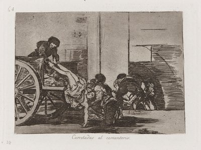 Carretadas au cimetière, planche 64 de Los desastres de la guerra - Francisco de Goya