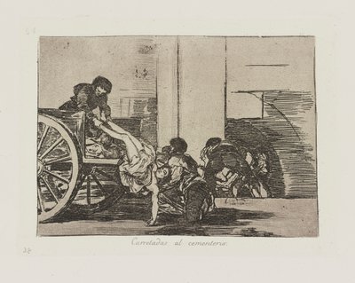 Carretadas al cementerio, pl. 64 de la série Los desastres de la guerra - Francisco de Goya