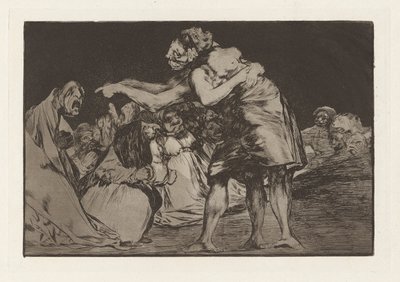 Folie désordonnée ou Folie matrimoniale, également connue sous le nom de Celle qui est mal mariée ne manque jamais de le dire, de la série Les disparates (Les proverbes) - Francisco de Goya