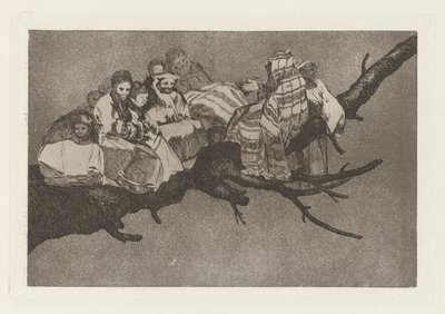 Disparate ridiculo, aussi connu sous le nom de Andarse por las ramas, de la série Los disparates - Francisco de Goya