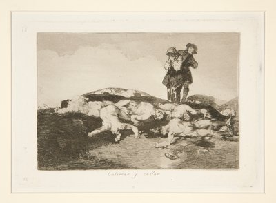 Enterrar y callar, pl. 18 des Désastres de la guerre - Francisco de Goya