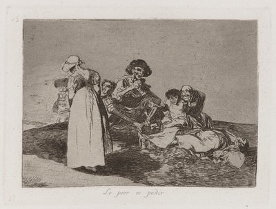 Lo peor es pedir (Le Pire est de Mendier), Planche 55 de Los desastres de la guerra (Les Désastres de la Guerre) - Francisco de Goya