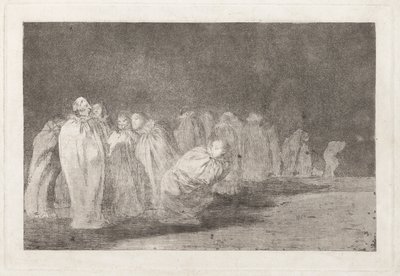 Los ensacados (Les hommes en sacs), également connu sous le nom de So el sayal, hay al (Il y a quelque chose sous le sac), de la série Los disparates (Les proverbes) - Francisco de Goya