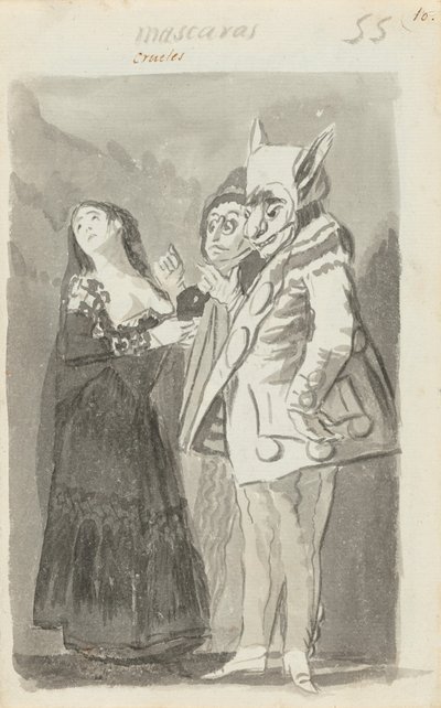 Mascaras crueles (Masques cruels) [recto] - Francisco de Goya