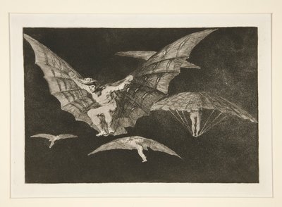 Modo de volar, pl. 13 de la série Los proverbios - Francisco de Goya